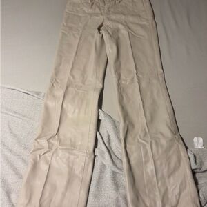Zara Beige Faux Leather Straight Leg Pants Women’s US 4